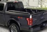 Chrome Bed Rails With Black End Caps for Ford Super Duty with 6.7' Bed