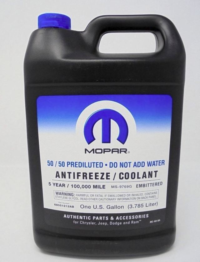 20072012 Mopar Coolant Antifreeze 68051212AC Steve White Parts