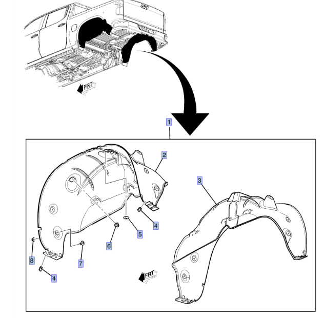 84263801 Wheel Housing Liner Set, Rear 20202022 Chevrolet GMPartsNow