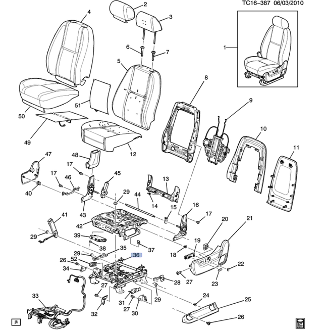 22804419 - Driver Seat Adjuster 2007-2014 GM | GMPartsNow