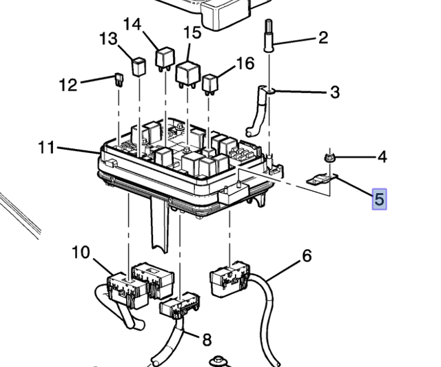 15342606 Fusible Link (Number 5 in diagram) 20102017 GM GMPartsNow