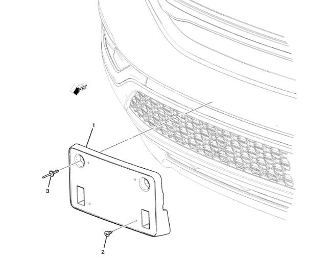 23100921 Front License Plate Bracket 20172019 GMC Acadia GMPartsNow