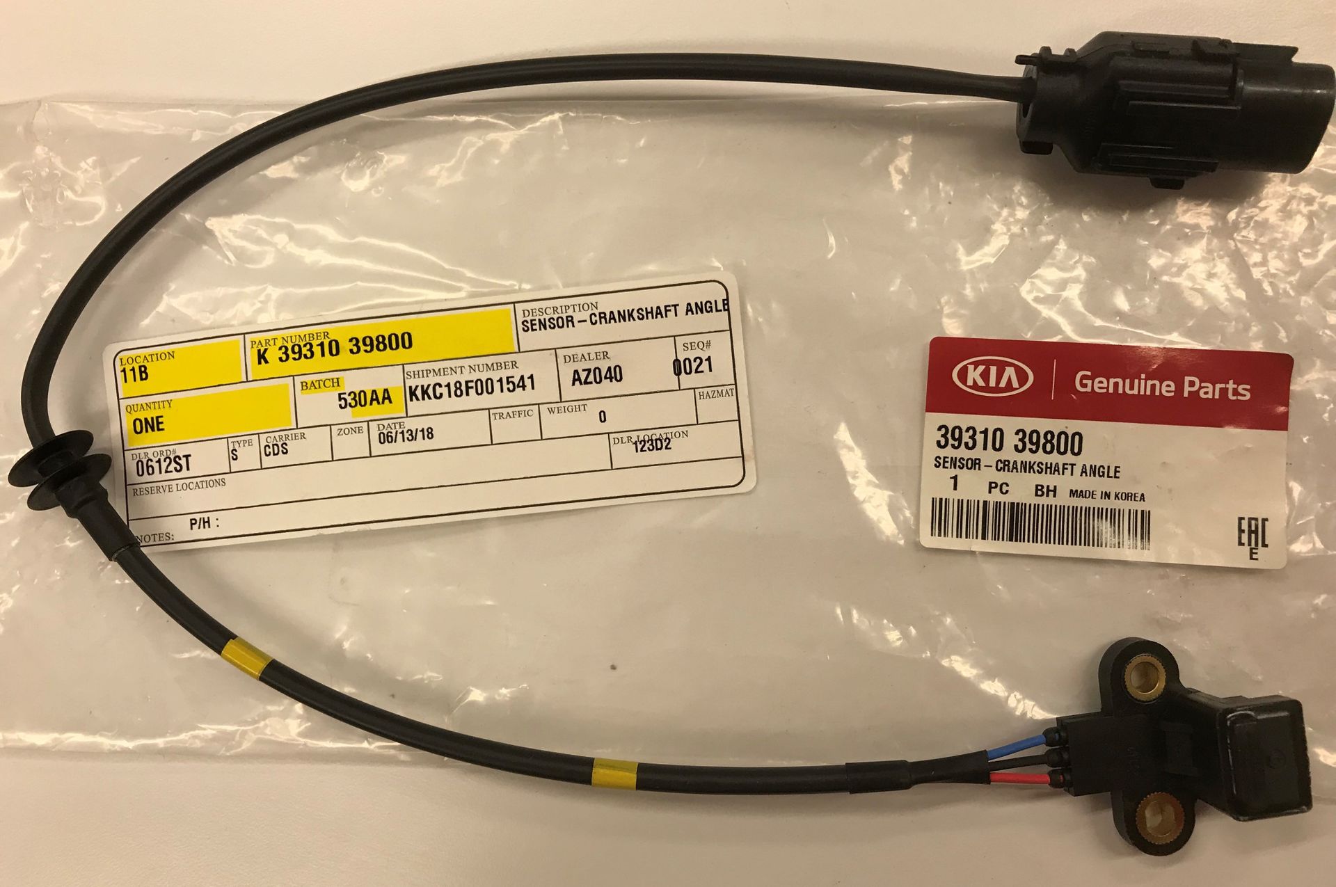 20032006 Kia Sorento Crankshaft Position Sensor 39310 39800 Kia Parts