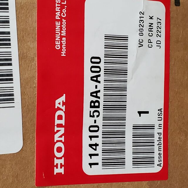 20162024 Honda Timing Cover 114105BAA00 Genuine Honda Parts