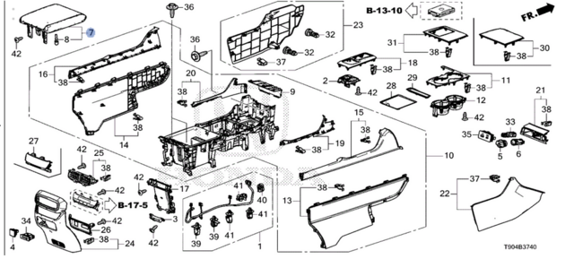 83405-T90-A14ZD - Armrest | Genuine Honda Parts