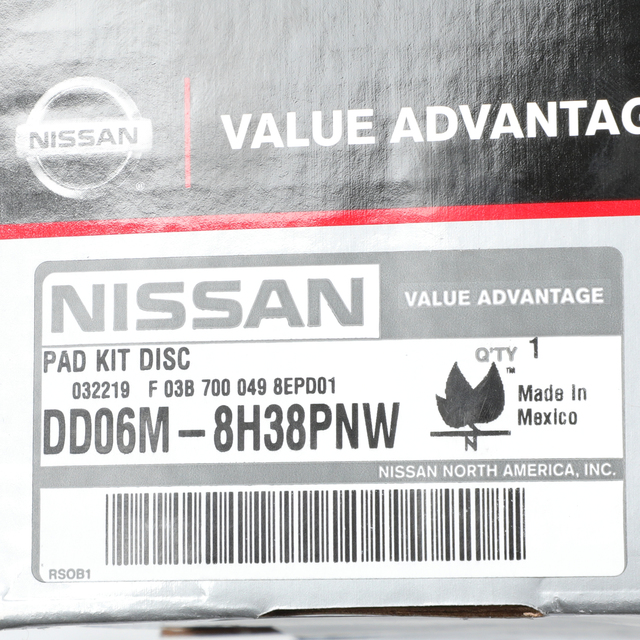 Nissan 350Z Quest Frontier Rear Brake Pad Kit Value Advantage GENUINE