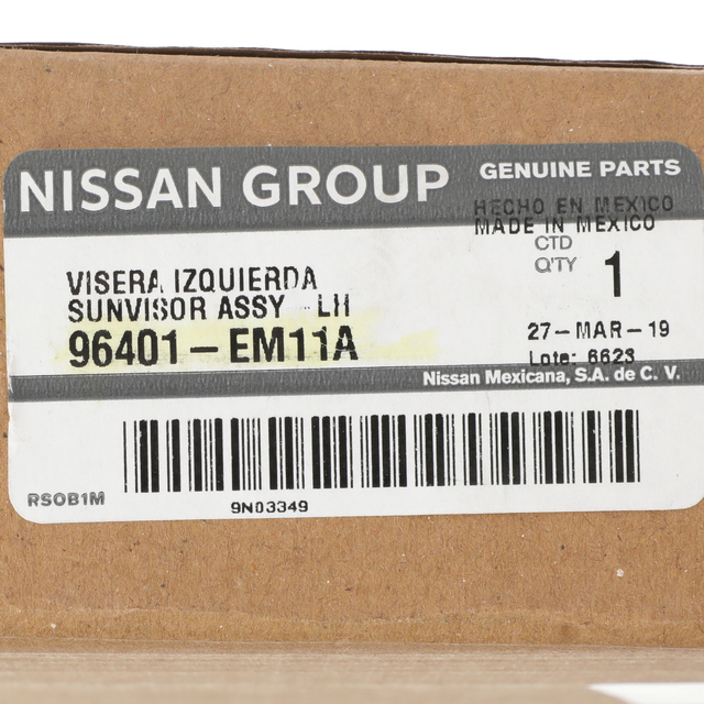 20072012 Nissan Versa SunVisor 96401EM11A QuirkParts