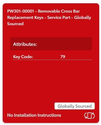 Genuine Toyota Cross Bar Keys 2019-2025 Corolla Hat​chback