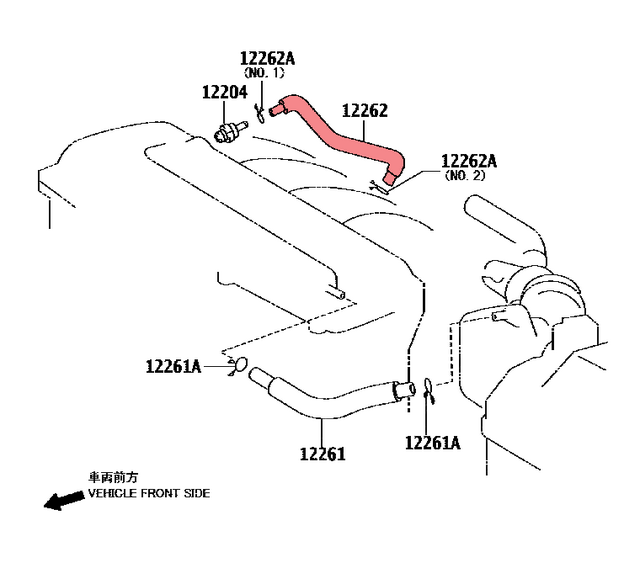 Genuine OEM Toyota Ventilation Valve Hose – 12262-74100 – Fits Solara & Camry