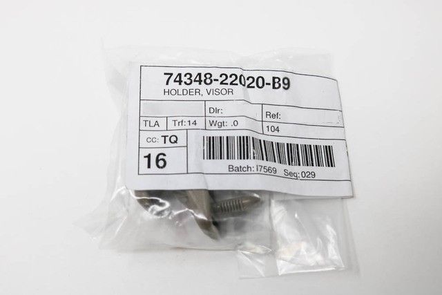 thumbnail image 2 of 1996-2002 Toyota 4Runner Tacoma Sun Visor Clip Hook - Gray Pair With Screws OEM 2 of 5