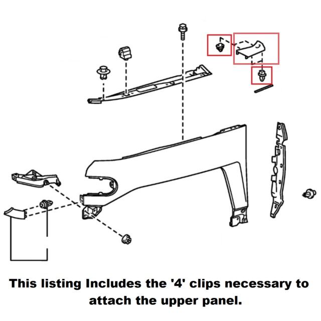 Toyota Driver Side Fender Upper Panel & Clip Kit | 2007-2010 FJ
