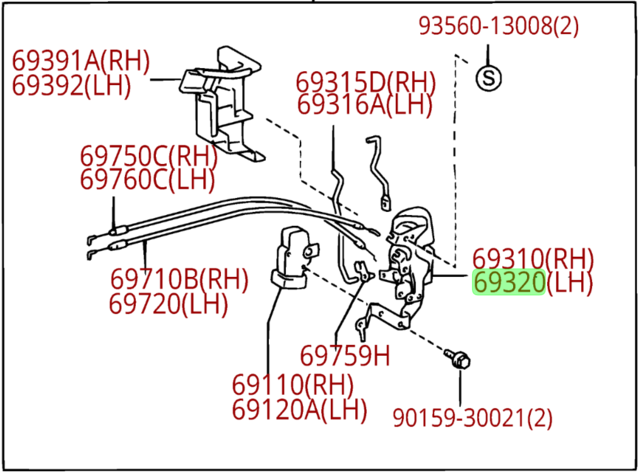 2002-2007 Sequoia 2004-2006 Tundra Door Lock w/Actuator Driver Door