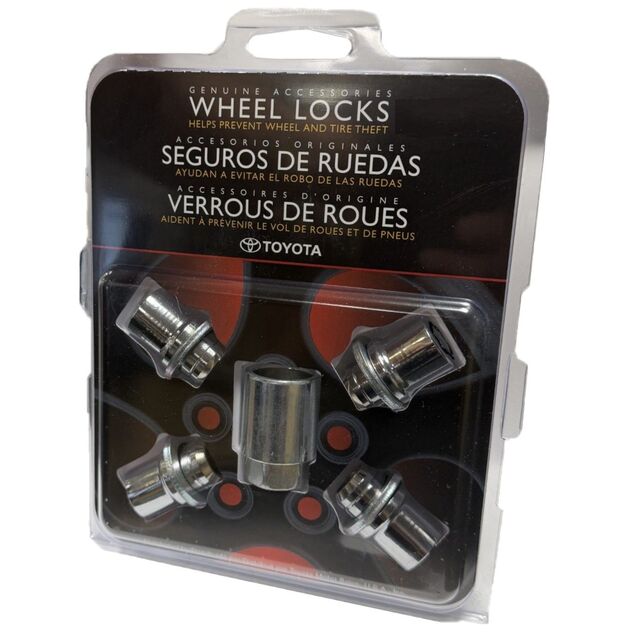 Toyota 00276-00900 Wheel Lock Set | Genuine Chrome Security