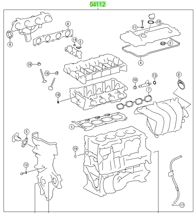Toyota 04112-21068 Engine Cylinder Head Gasket Set Toyota 04112-21068 Engine Cylinder Head Gasket Set