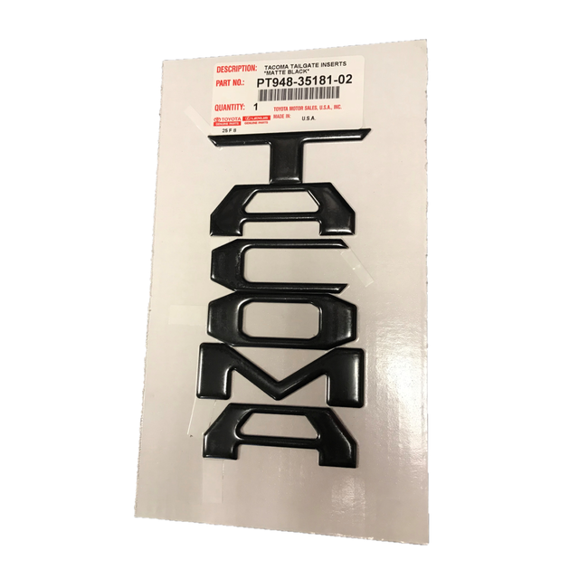 Genuine Toyota Tacoma Black Tailgate Letters Emblem PT948-35181-02