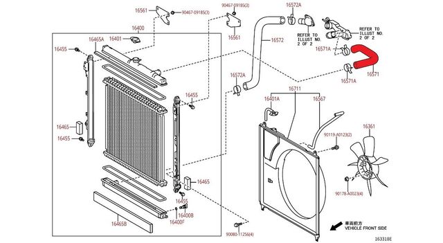 Genuine Toyota 4.7L V8 Upper Radiator Hose 16571-0F031