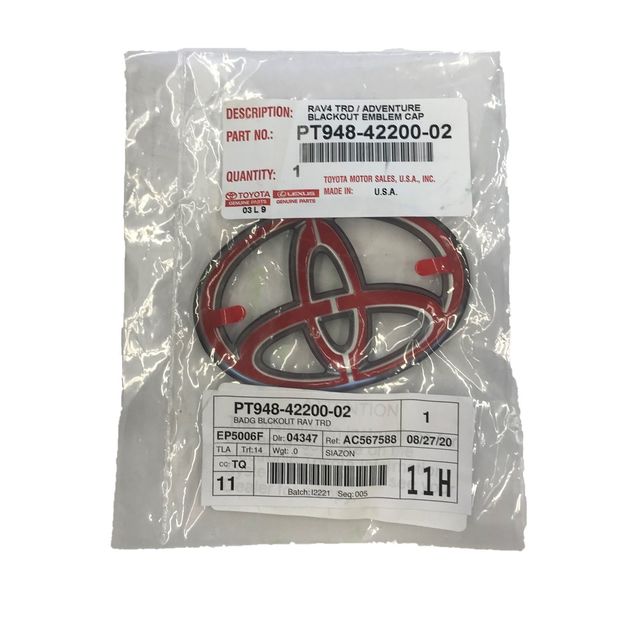 Genuine Toyota Rav4 Black Emblem Overlay PT948-42200-02 | Frontier