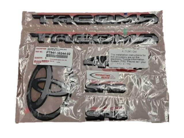 Fit for 2024 Tacoma SR5 4x4 Matte Black Overlay Emblem Letters Badge