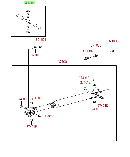 Genuine Toyota UJoint 0437104031 Frontier Toyota