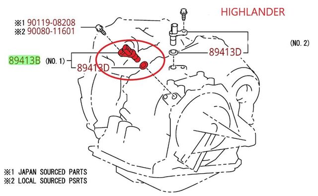 Genuine Toyota Transmission Speed Sensor 89413-08020