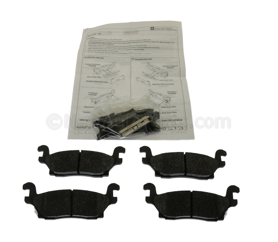 20062010 Hummer Rear Disc Brake Pad Set with Clips, Shims, and