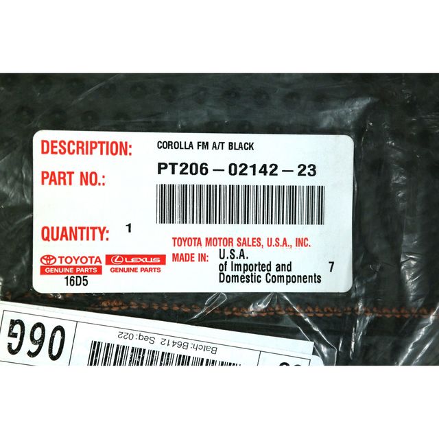 PT2060214223 Carpet Floor Mats 20142016 Toyota Corolla Boch