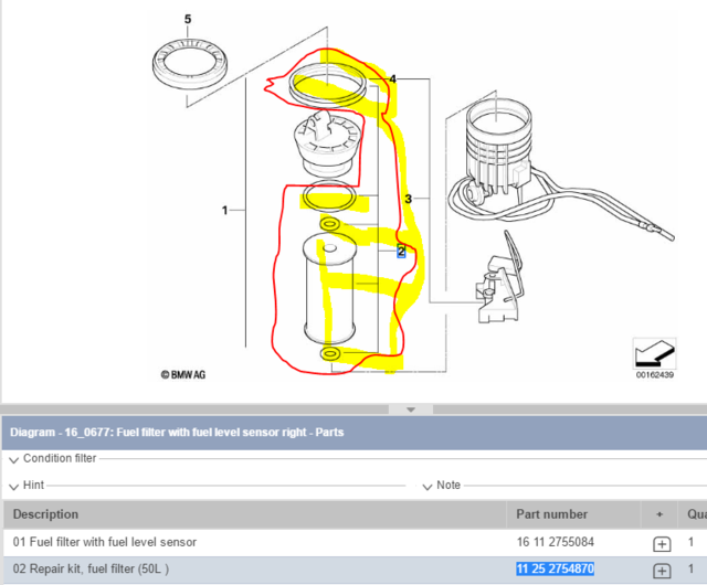 11252754870 Fuel Sender Unit Repair Kit (CAP not included) 2007