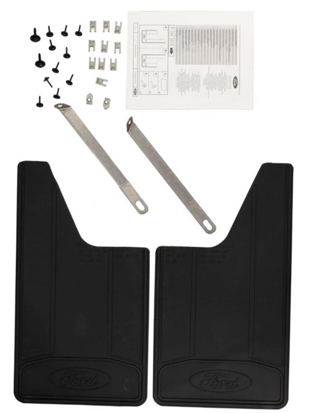 FL3Z-16A550-D - Premium Flat Splash Guards With Ford Logo - Black