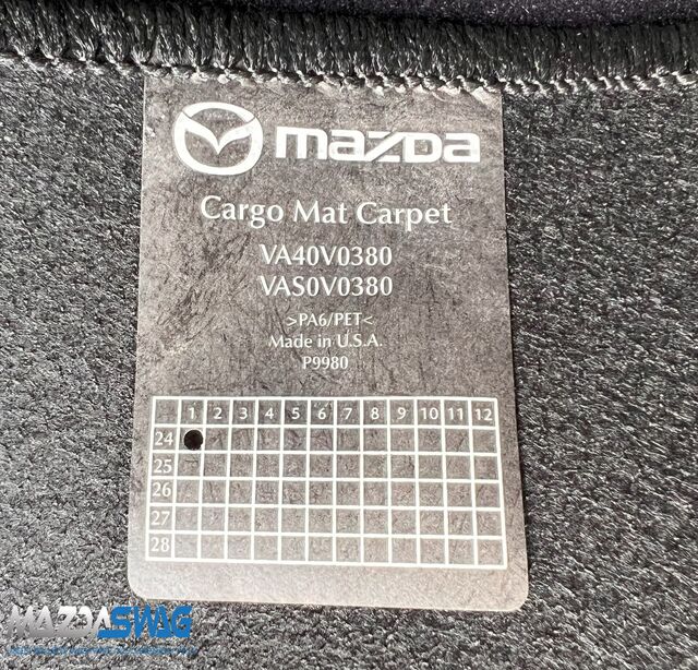 マサページ VA40V0380 - 2023-2024 Mazda CX-50 Rear Cargo Area Carpet Floor Mat