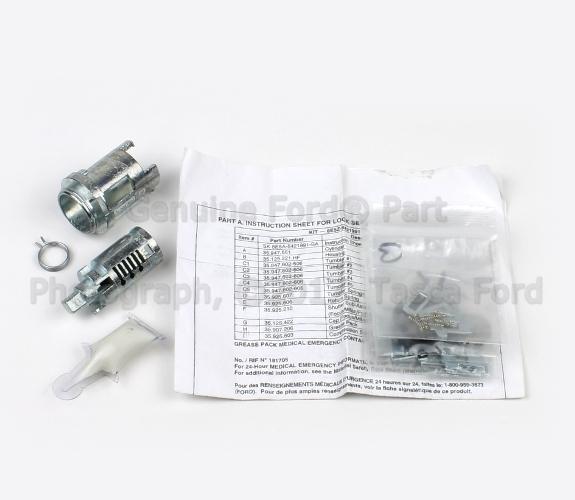 8E5Z5421991B - Body: Lock Cylinder Assembly for Ford: Edge, Escape, Explorer, Flex, Focus, Fusion, Police Interceptor Sedan, Police Interceptor Utility, Special Service Police Sedan, Taurus | Lincoln: MKS, MKT, MKX, MKZ, Zephyr | Mercury: Mariner, Milan Image