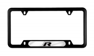 BLACK STAINLESS VOLKSWAGEN FRAME FEATURING THE R LINE LOGO