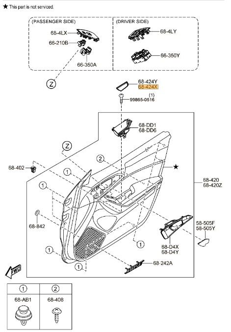 BJS7-68-454 - Pocket Cover Left Front - 2014-2018 Mazda 3 | Werner 