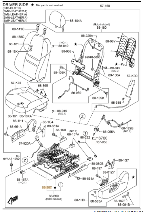 TK81-88-0D1 - Cable Assembly | Mazda Parts Factor