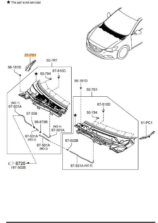GHP9-51-PB1A - Molding(R) Fender-Front | Mazda Parts Factor
