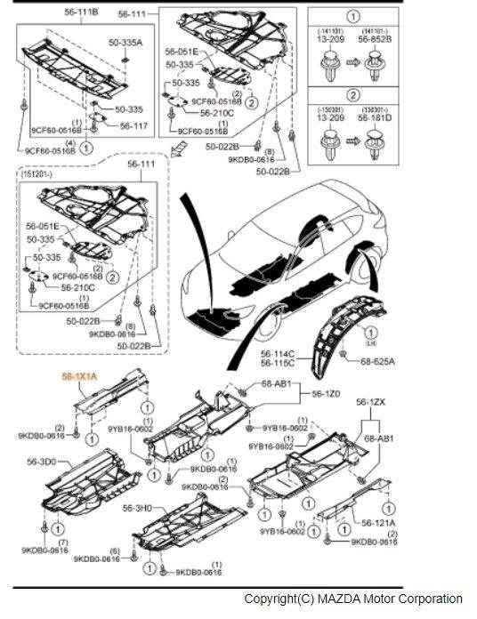 KD53-56-1X1A - Cover(R) Under | Mazda Parts Factor