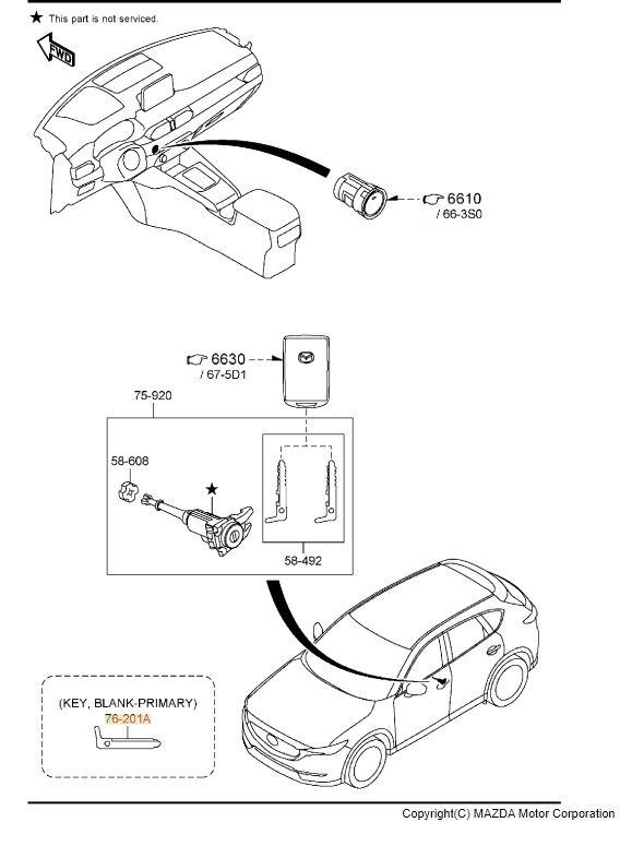 BCY0-76-201 - Key Blank | Mazda Parts Factor