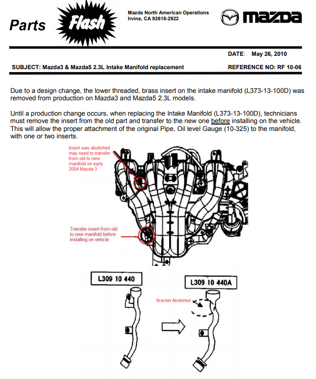 L373-13-100E - Intake Manifold - 2004-2009 Mazda | Werner Mazda Parts