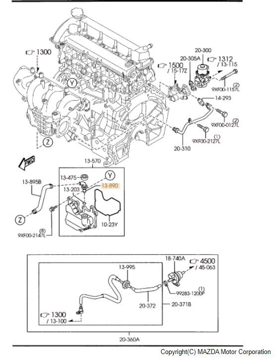 L3K913890 PCV Valve 20062013 Mazda Werner Mazda Parts