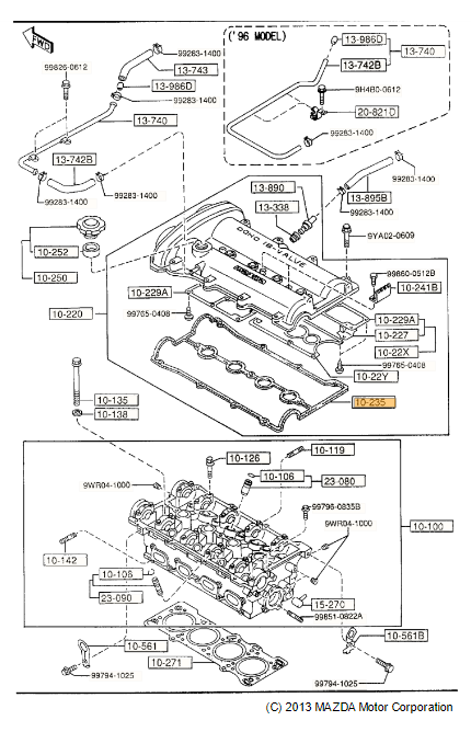BP05-10-235C - Valve Grind Gasket Kit - 1990-2000 Mazda | Mazda Parts ...