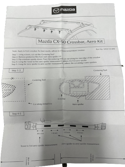 VA54-V3-84E - Aero Kit Crossbars | Mazda Parts Factor