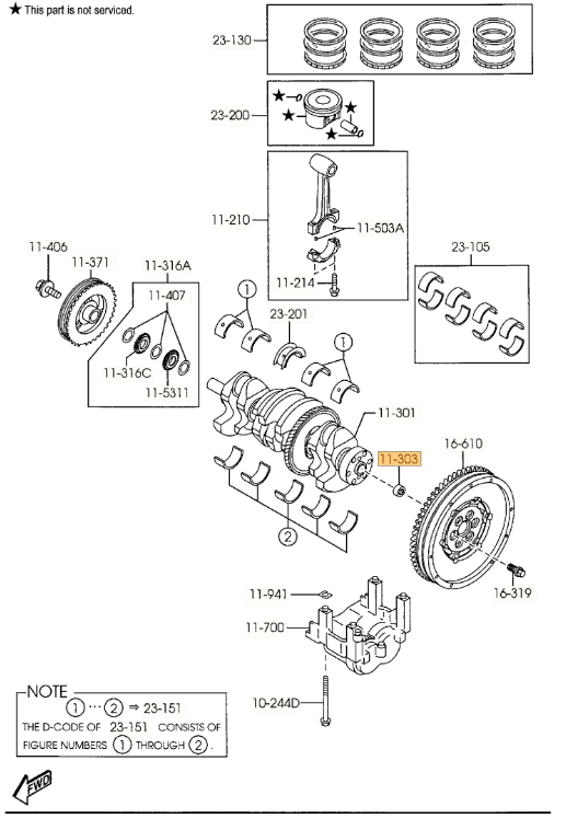 YF0911303 Pilot Bearing 19942020 Mazda Werner Mazda Parts