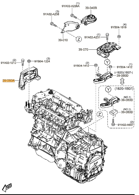 BFD1-39-060B - Side Mount - 2012 2013 Mazda 3 | Mazda Parts Factor