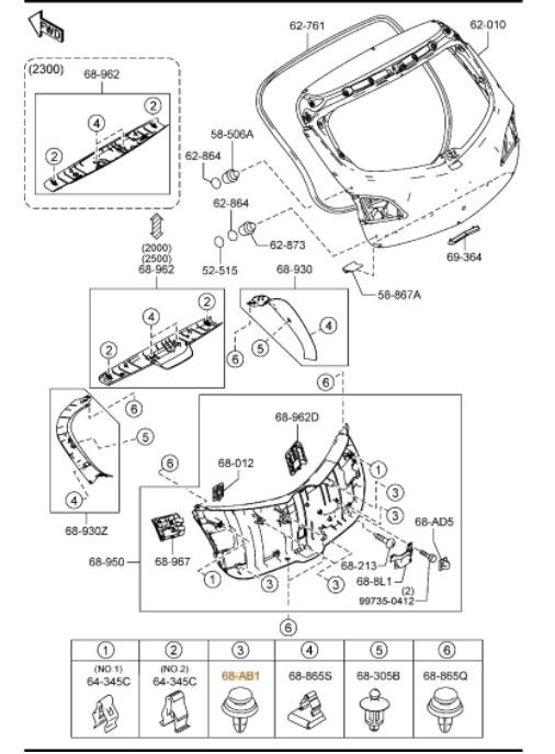 E120-68-AB1 - FASTENER - 2004-2020 Mazda | Mazda Parts Factor