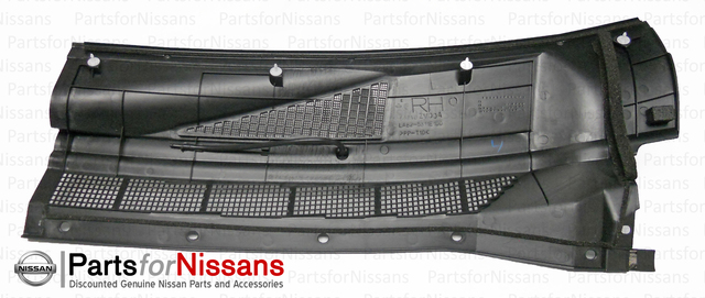 thumbnail image 2 of Genuine Nissan Front Grille Cowl Cover For 2007-2013 Versa – OEM Black (Part #66820-EM30A) 2 of 5