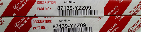 Genuine Toyota Air & Cabin Air Filter Kit – For RAV4, Sienna – 17801-F0020 & 87139-YZZ93