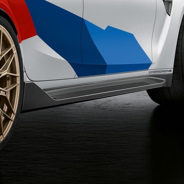 2 BMW Motorsport M Performance Tricolor Scratch Effect Stickers - 12cm Long - Made In Italy