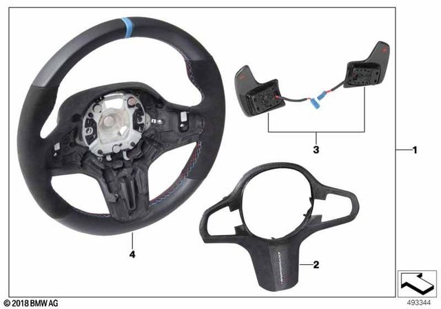 2022-2023 BMW Bmw Oem M Performance Pro Steering Wheel Set - Blue 