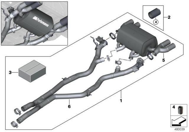 2015-2017 BMW Bmw M Performance Exhaust System 18-30-2-349