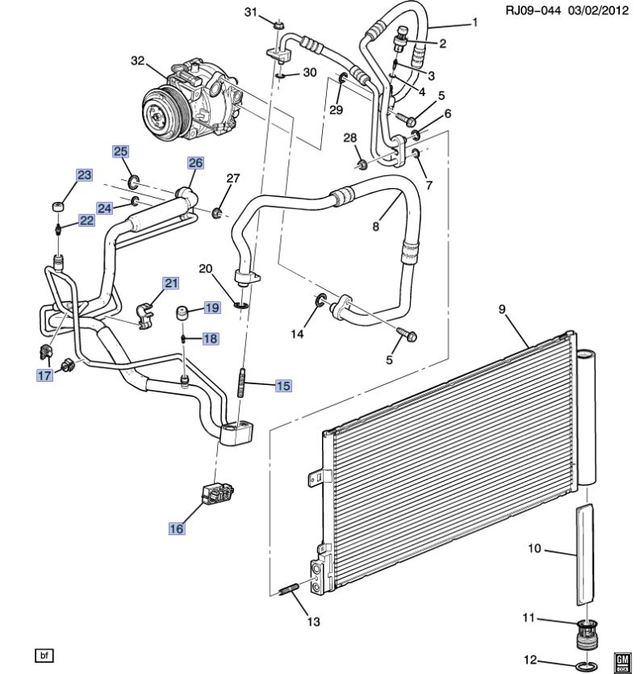 20122020 Chevrolet Sonic A/C Evaporator Hose 95933266 OEM GM Parts
