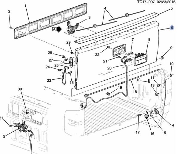 2014 2019 Gm Tail Gate Wassist 84264213 Oem Gm Parts